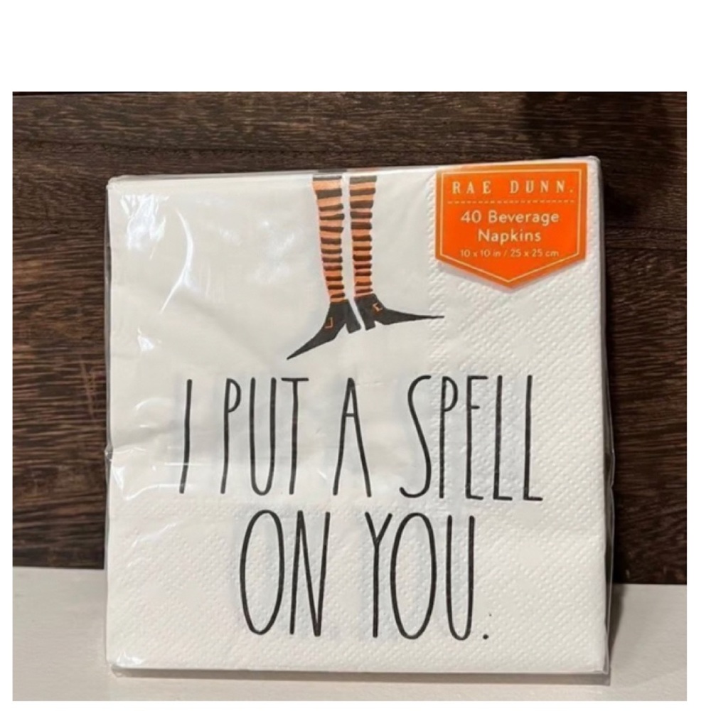 NEW Rae Dunn Halloween I Put A Spell On You Beverage Napkins 🧙🏻